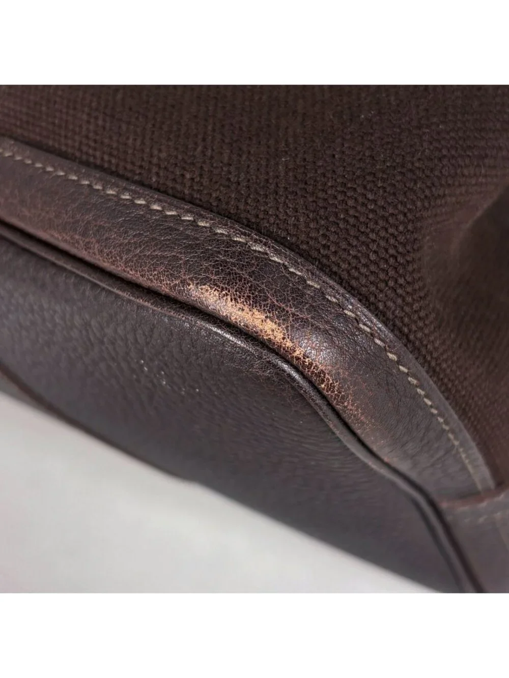 Hermes Petite Ceinture MM Tote Canvas Brown